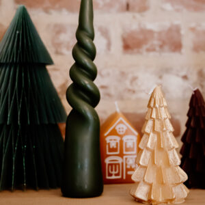 Kerstboom kaars klein | Goud